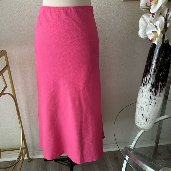 BABATON Aritzia Elegant texture Pink Women's midi Skirt Sz 12 - Picture 3 of 4